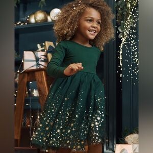 Hanna Andersson Green Tulle Sparkle Dress
